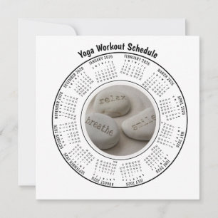 Yoga Workout Calendar Breath Relax Smile Holiday Card