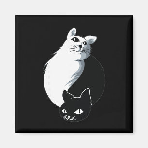 Yoga Ying Yang Cat  Magnet