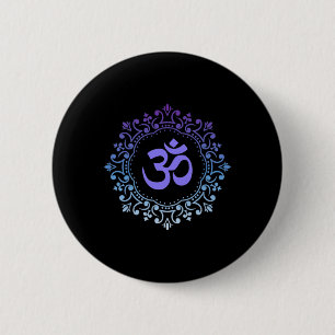 Yoga Yogi New Age Mandala Meditation Reiki Purple 6 Cm Round Badge