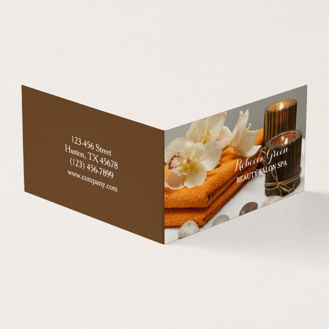 Yoga Zen Aromatherapy Skincare SPA Massage therapy Business Card (Outside)