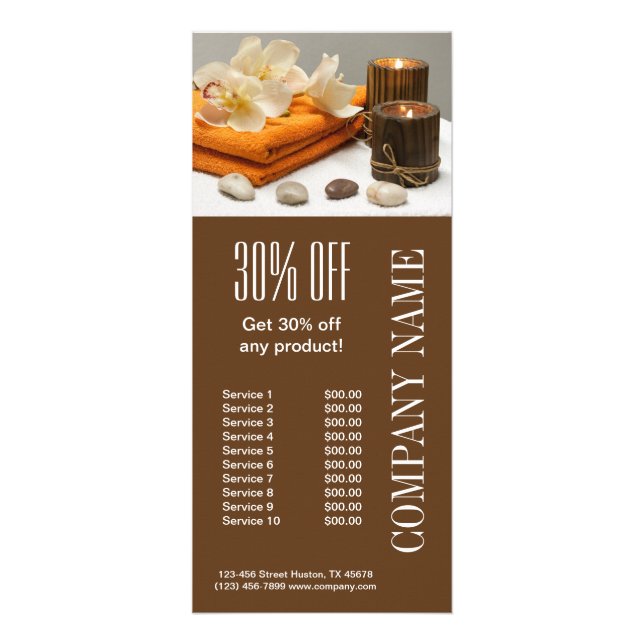 Yoga Zen Aromatherapy Skincare SPA Massage therapy Rack Card (Front)