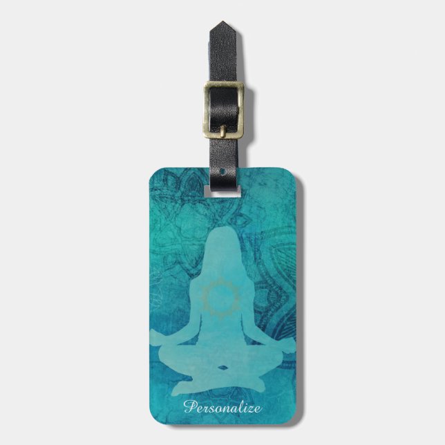 Yoga & Zen Meditation Personalise Luggage Tag (Front Vertical)