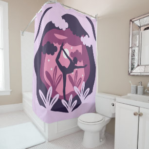 Yoga Zen Meditation Purple Namaste Shower Curtain