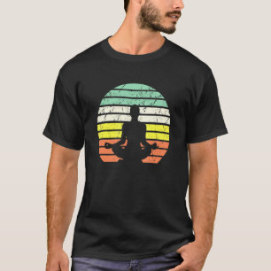 Yoga Zen Pose Meditation Vintage Retro Sunset T-Shirt