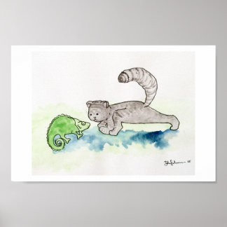 YogaCat in LizardPose Poster