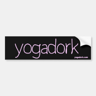 yogadork bumper sticker - black & pink
