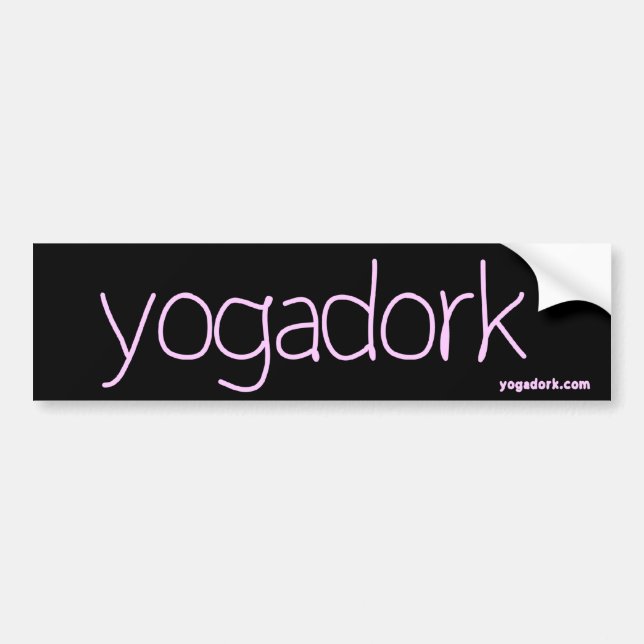 yogadork bumper sticker - black & pink (Front)