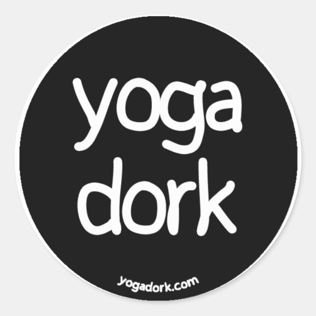 yogadork sticker round black/white (Front)