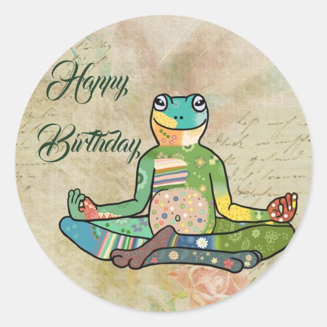Yogafrosch Classic Round Sticker (Front)