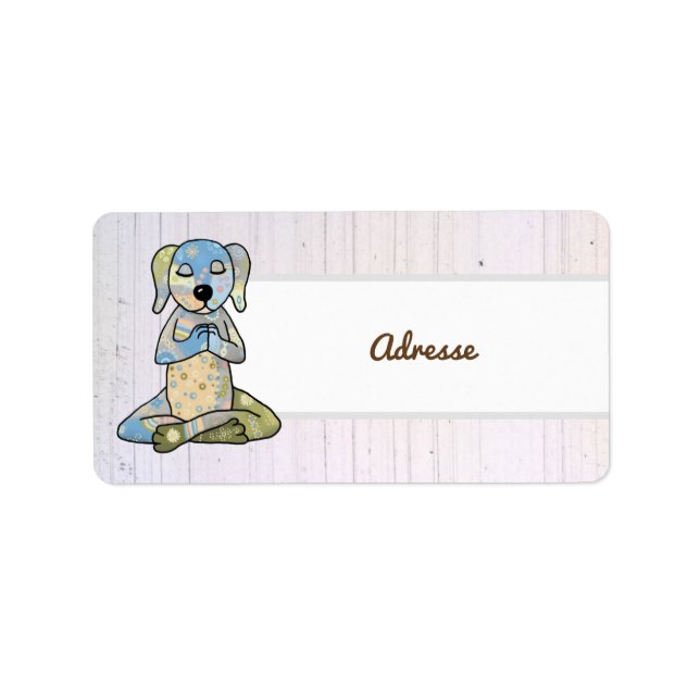 Yogahund Adressaufkleber Label (Front)