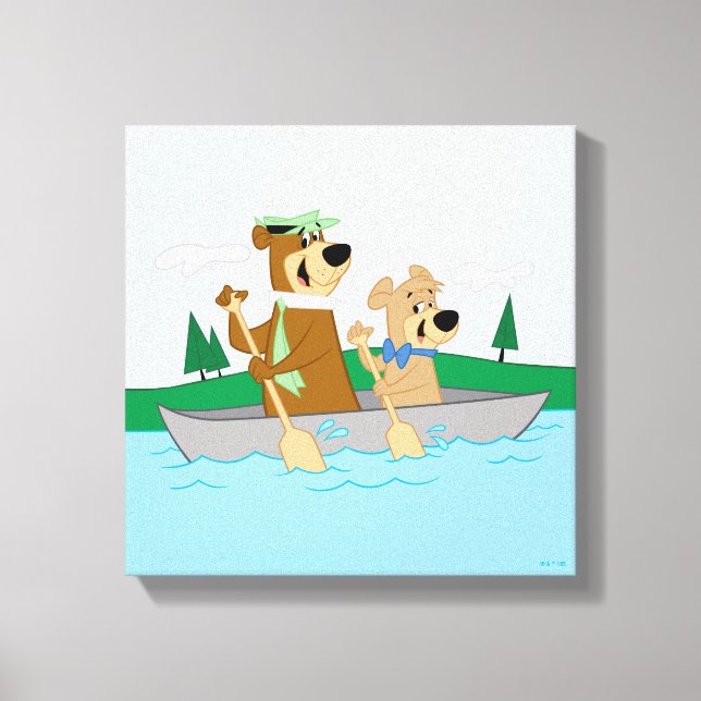 Yogi Bear and Boo Boo Fun Canoe Adventure Canvas Print (Front)