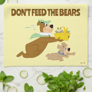 Yogi Bear and Boo-Boo Picnic Panic Tea Towel
