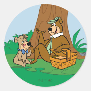 Yogi Bear and Boo-Boo Picnic Snack Classic Round Sticker