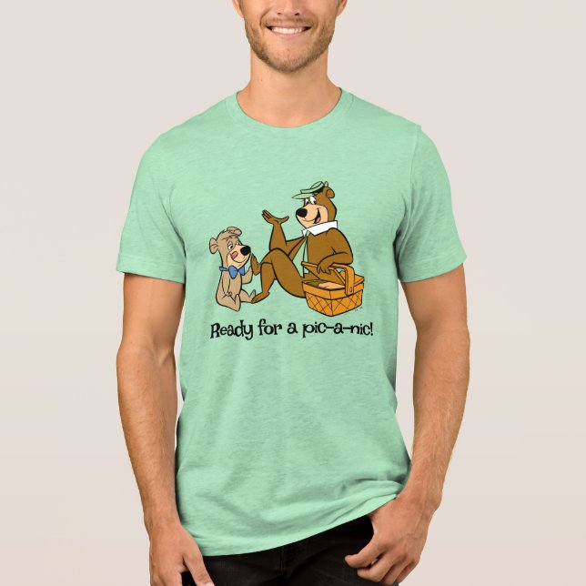 Yogi Bear and Boo-Boo Picnic Snack Tri-Blend Shirt (Front)