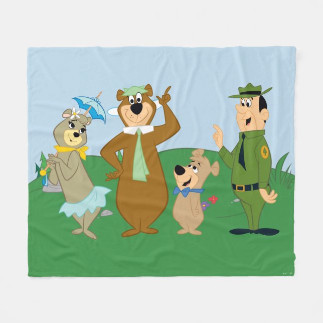 Yogi Bear and Friends Classic Pose Fleece Blanket (Front (Horizontal))