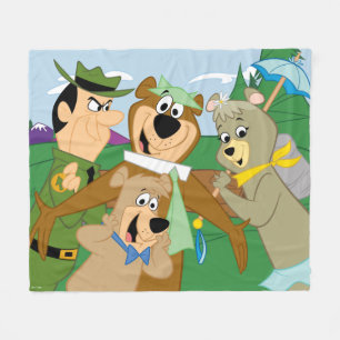 Yogi Bear and Friends Framed Forest Picture Fleece Blanket