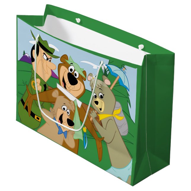 Yogi Bear and Friends Framed Forest Picture Large Gift Bag (Front Angled)