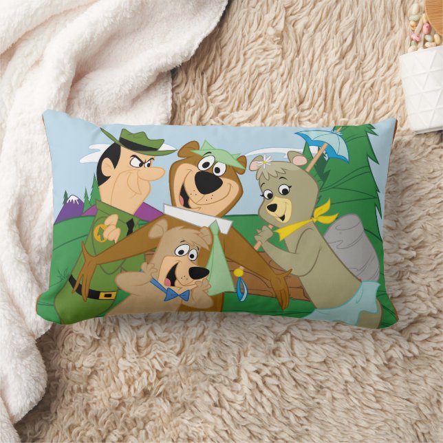 Yogi Bear and Friends Framed Forest Picture Lumbar Cushion (Blanket)