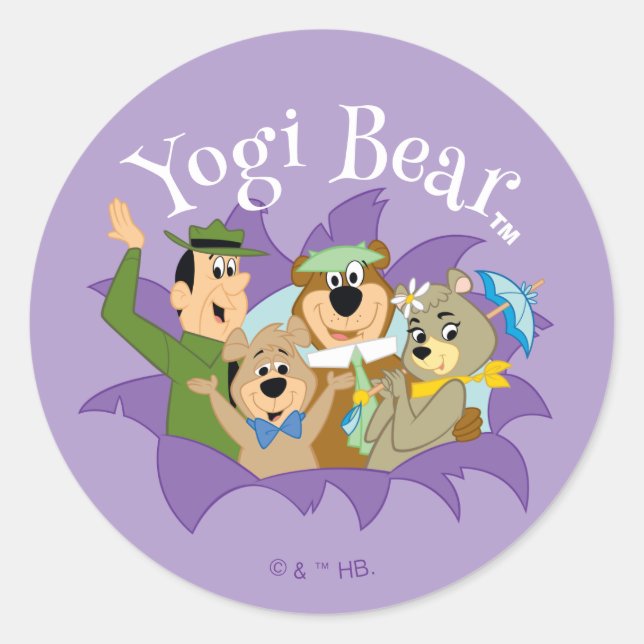 Yogi Bear and Friends Surprise Classic Round Sticker (Front)