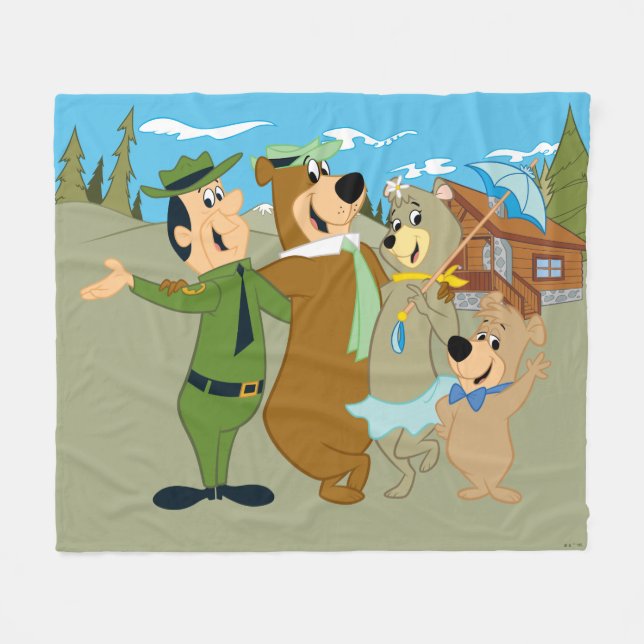 Yogi Bear and Friends Warm Welcome Fleece Blanket (Front (Horizontal))