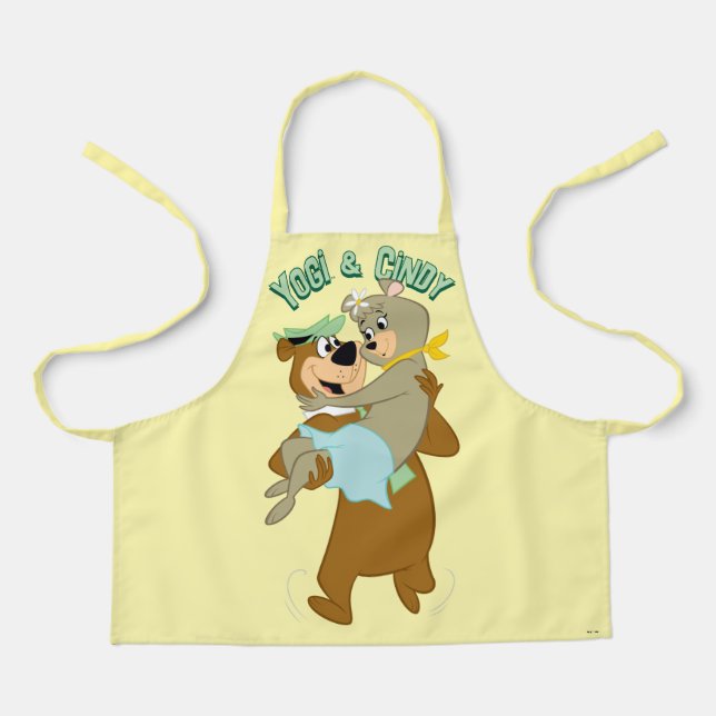Yogi Bear Carrying Cindy Bear Apron (Front)