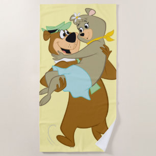Yogi Bear Carrying Cindy Bear Beach Towel