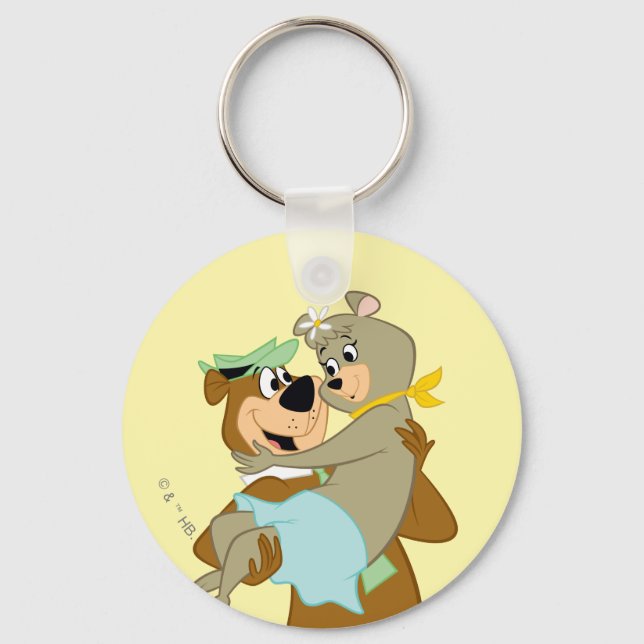 Yogi Bear Carrying Cindy Bear Key Ring (Front)