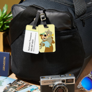 Yogi Bear Carrying Cindy Bear Luggage Tag
