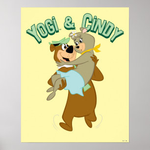 Yogi Bear Carrying Cindy Bear Poster