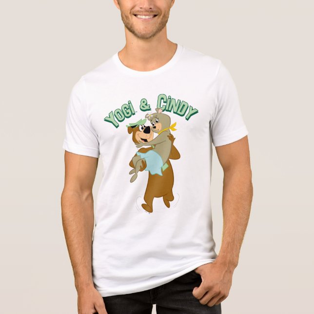 Yogi Bear Carrying Cindy Bear Tri-Blend Shirt (Front)