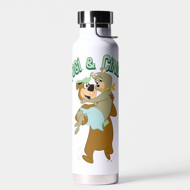 Yogi Bear Carrying Cindy Bear Water Bottle (Left)