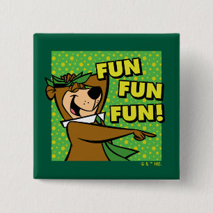Yogi Bear Fun Fun Fun 15 Cm Square Badge