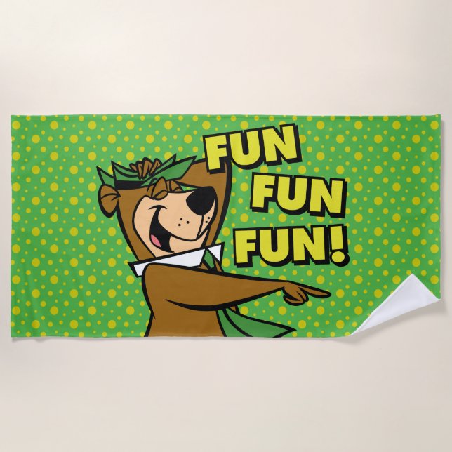Yogi Bear Fun Fun Fun Beach Towel (Front)
