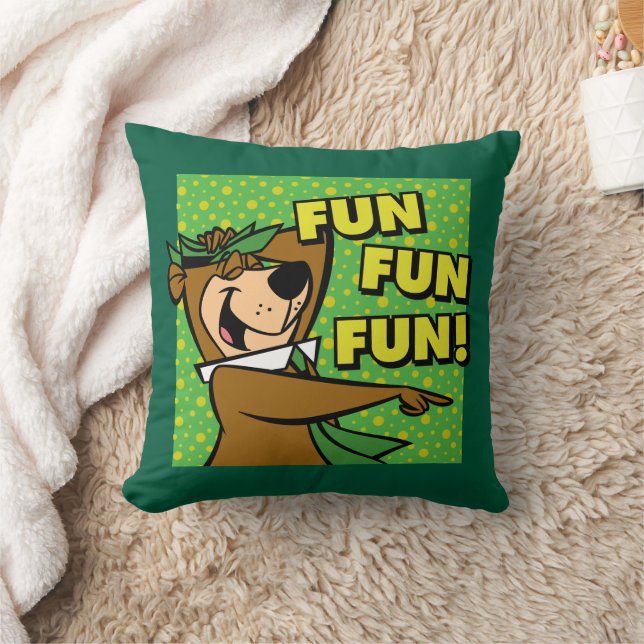 Yogi Bear Fun Fun Fun Cushion (Blanket)