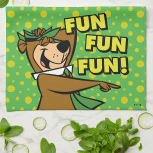 Yogi Bear Fun Fun Fun Tea Towel