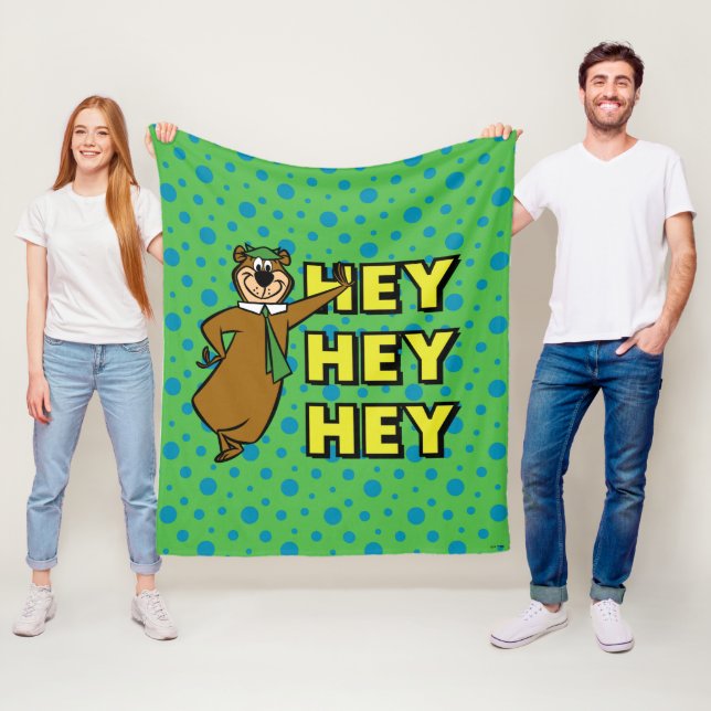 Yogi Bear Hey Hey Hey Fleece Blanket (In Situ)