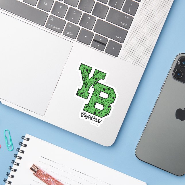 Yogi Bear Patterned Varsity Letters (Laptop w/ iPhone)