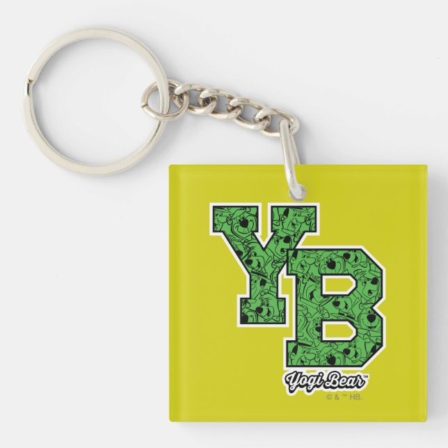 Yogi Bear Patterned Varsity Letters Key Ring (Front)