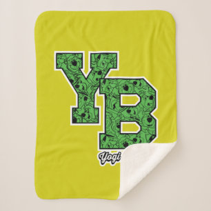 Yogi Bear Patterned Varsity Letters Sherpa Blanket