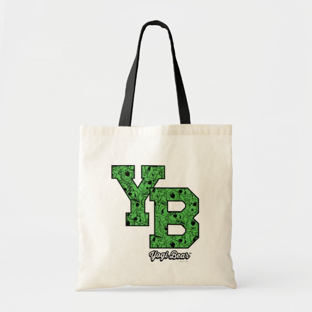 Yogi Bear Patterned Varsity Letters Tote Bag (Front)