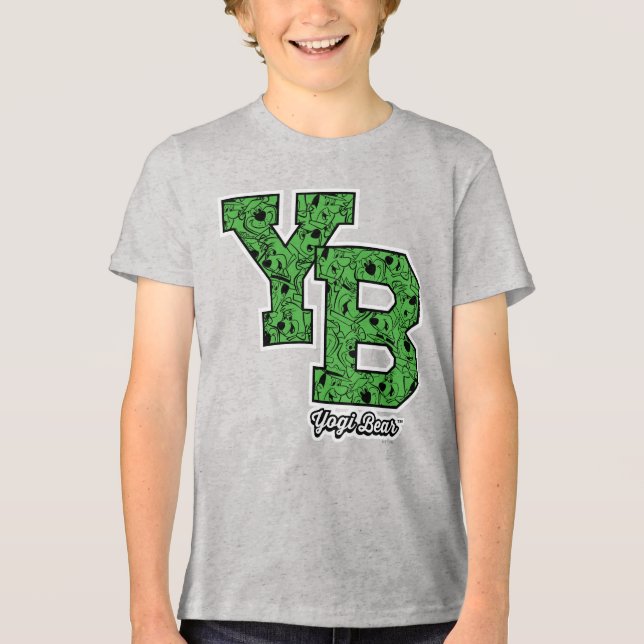 Yogi Bear Patterned Varsity Letters Tri-Blend Shirt (Front)