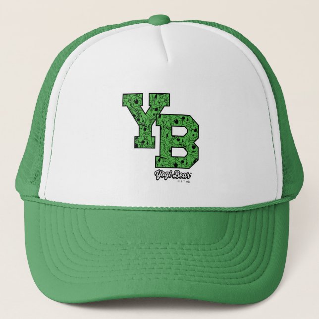 Yogi Bear Patterned Varsity Letters Trucker Hat (Front)