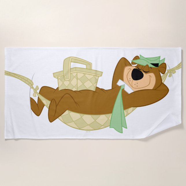 Yogi Bear Picnic Hammock Nap Time Beach Towel (Front)
