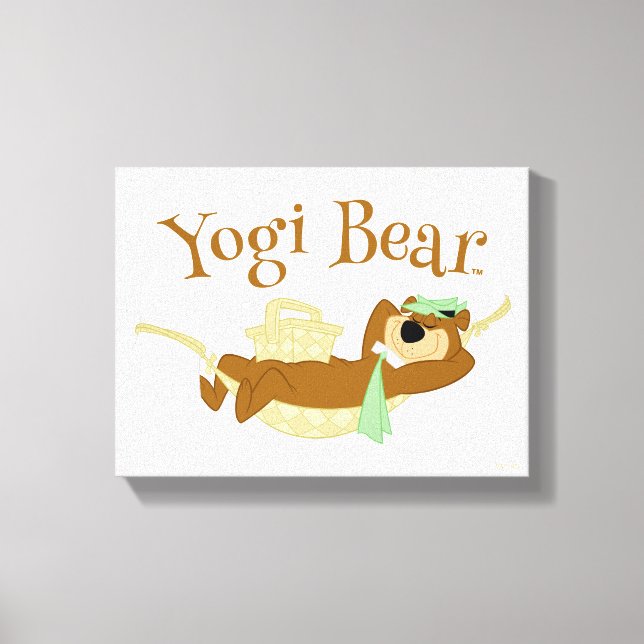 Yogi Bear Picnic Hammock Nap Time Canvas Print (Front)