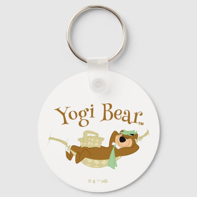 Yogi Bear Picnic Hammock Nap Time Key Ring (Front)