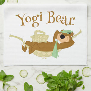 Yogi Bear Picnic Hammock Nap Time Tea Towel