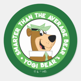 Yogi Bear Smiling Portrait Classic Round Sticker