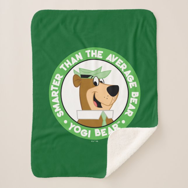 Yogi Bear Smiling Portrait Sherpa Blanket (Front)