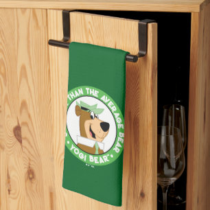 Yogi Bear Smiling Portrait Tea Towel