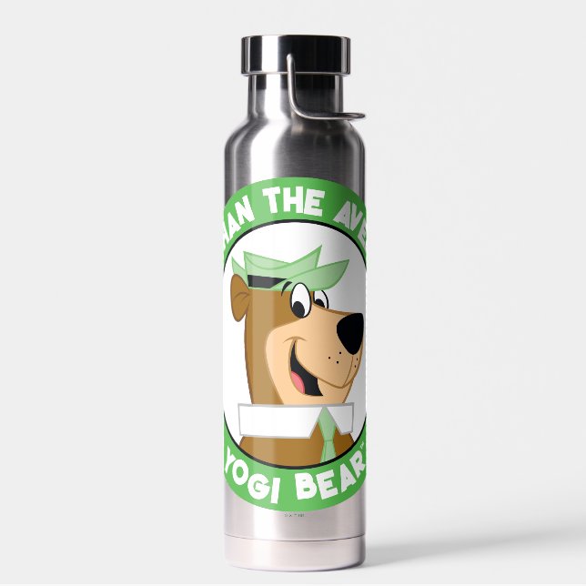 Yogi Bear Smiling Portrait Water Bottle (Left)